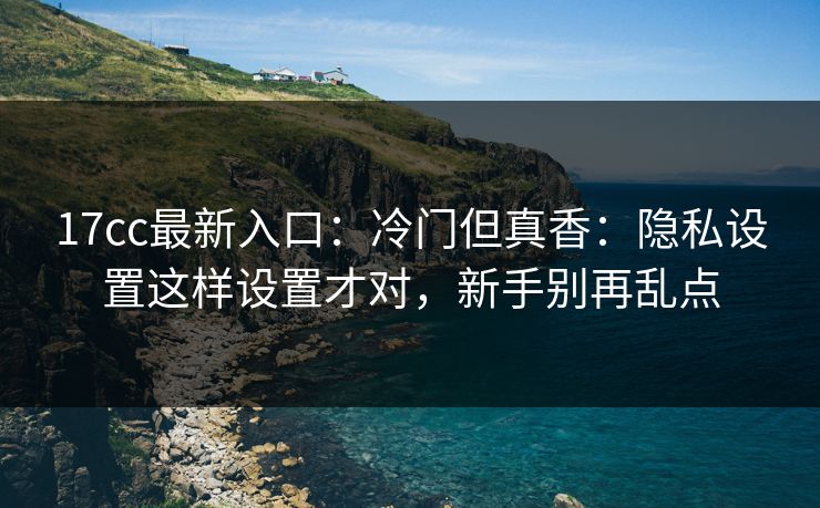 17cc最新入口：冷门但真香：隐私设置这样设置才对，新手别再乱点