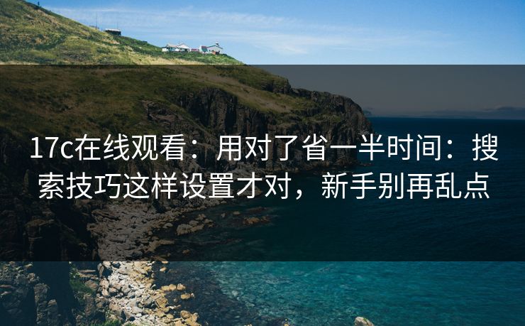 17c在线观看：用对了省一半时间：搜索技巧这样设置才对，新手别再乱点