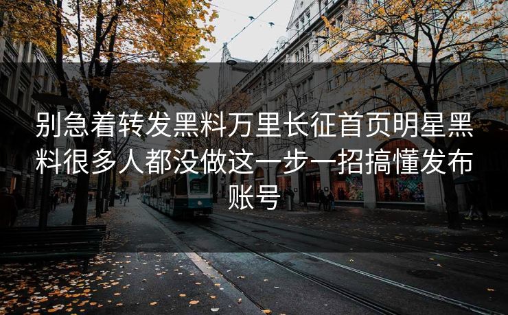 别急着转发黑料万里长征首页明星黑料很多人都没做这一步一招搞懂发布账号